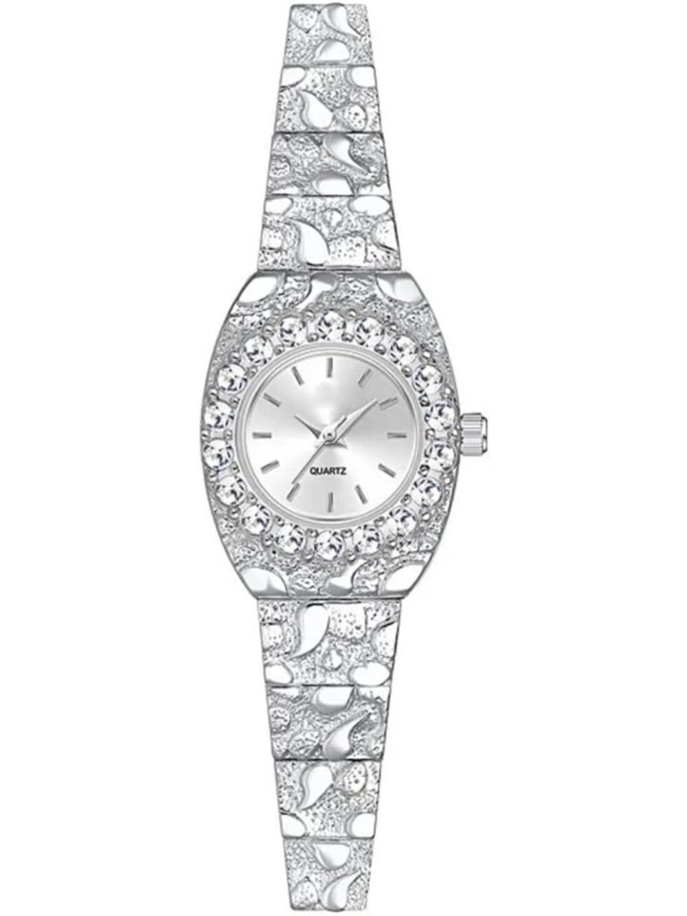 Elegant Gold Women's Watch, Crystal Diamond Dress Wristwatch, Rhinestone Bezel